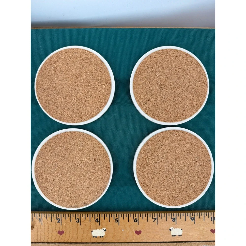 CoasterStone Sandy Lynam Clough Teapot Absorbent Stone Coasters Set of 4‎ Round